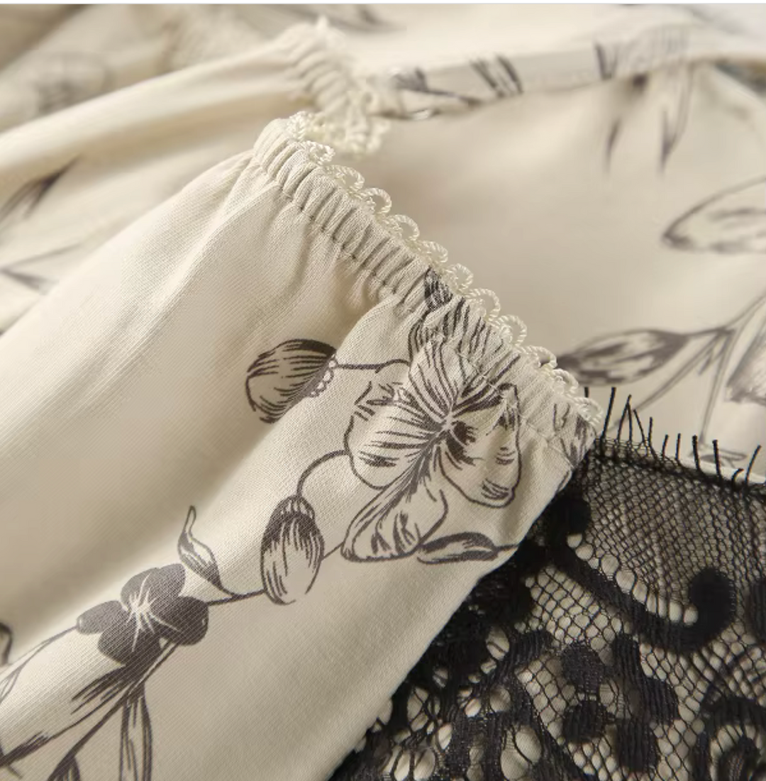 Apricot Lace Dream - Set de 2 Piezas Pantalón Corto