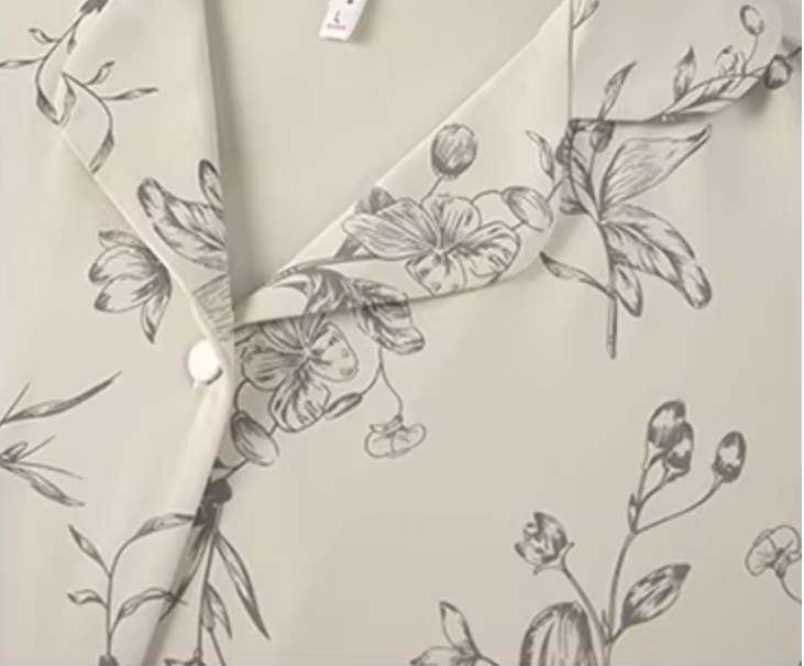 Apricot Lace Elegance - Set 2 piezas Manga Corta y Pantalón Largo