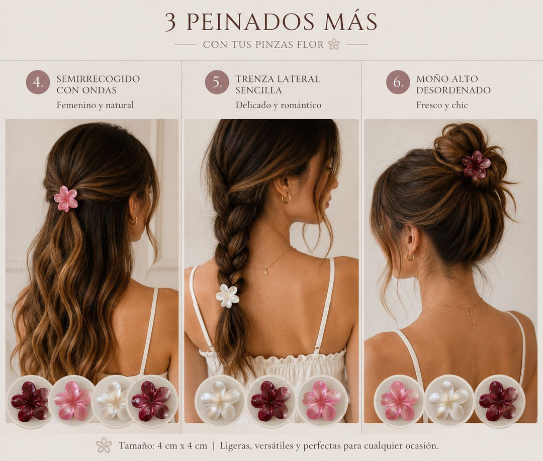 Pinzas Flor de Perla – Set de 6