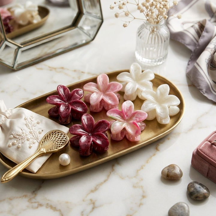 Pinzas Flor de Perla – Set de 6